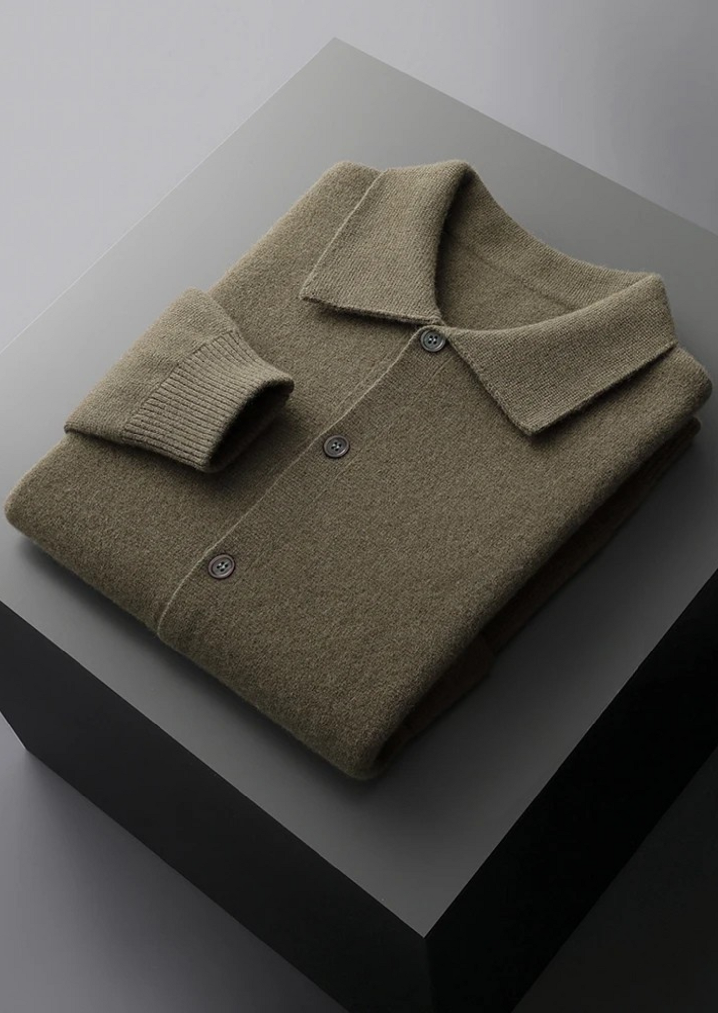 PURE EXTRA-FINE MERINO WOOL BUTTON OVERSHIRT