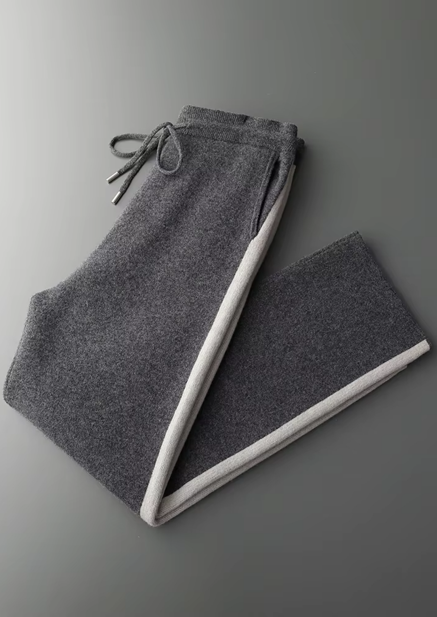 PURE EXTRA-FINE MERINO WOOL WIDE LEISURE TROUSERS
