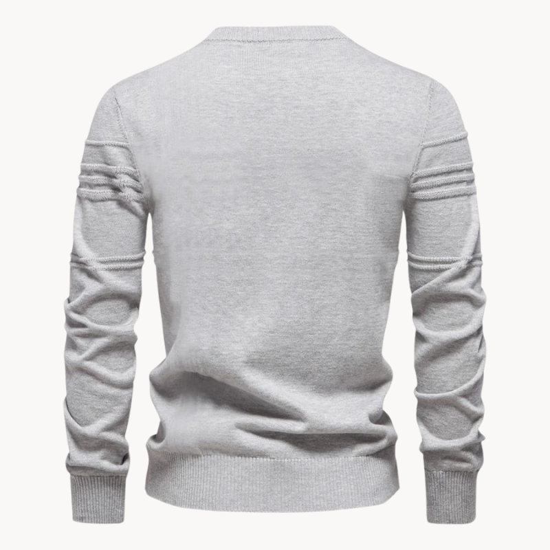 Camisola clássica com gola redonda texturada