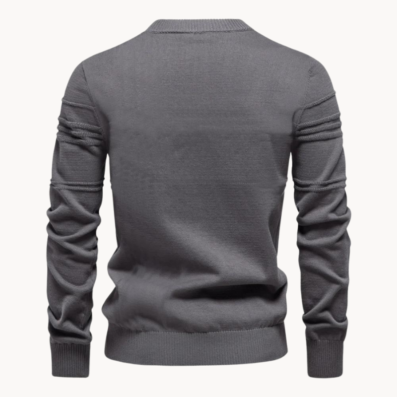 Camisola clássica com gola redonda texturada