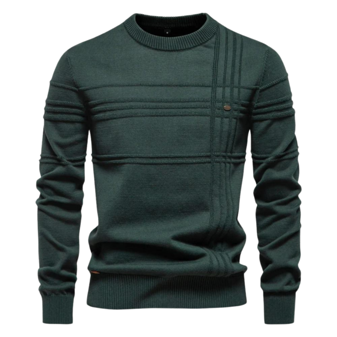 Camisola clássica com gola redonda texturada