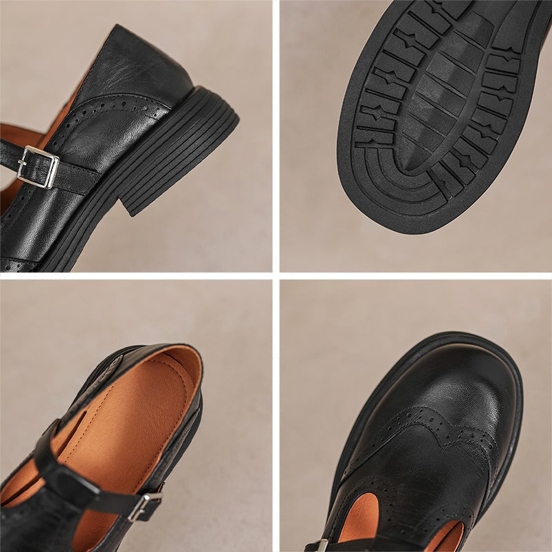 Elegant Mary Janes in Leather