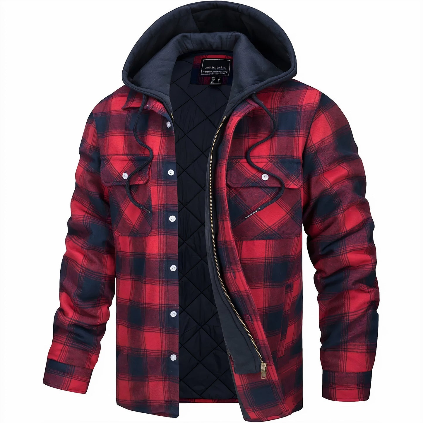 Checkered Jacket with Zipper