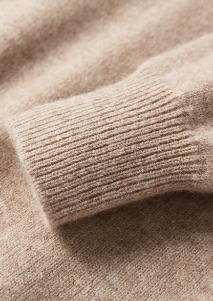 PURE EXTRA-FINE MERINO WOOL HALF ZIP SWEATER