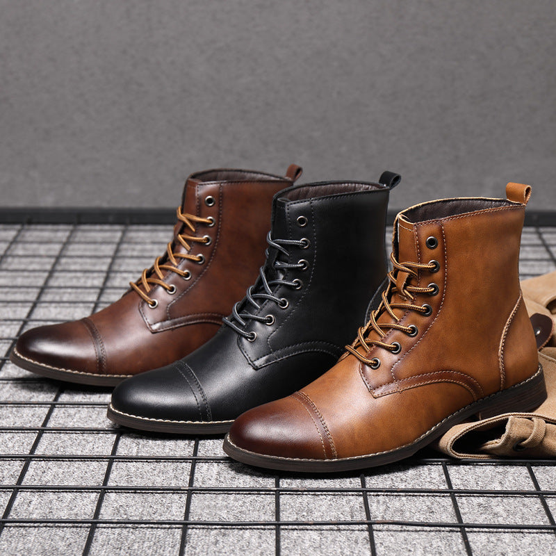Urban Faux Leather Ankle Boots