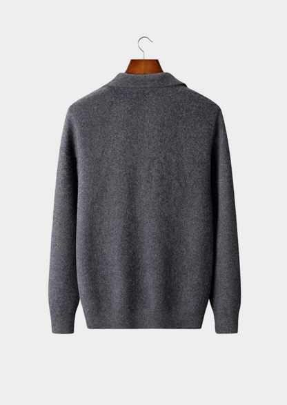 PREMIUM CASHMERE ZIP POLO CARDIGAN