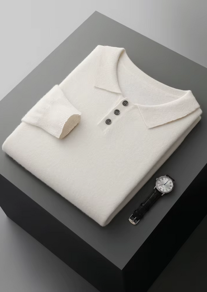 PURE EXTRA-FINE MERINO WOOL CLASSIC SWEATER POLO