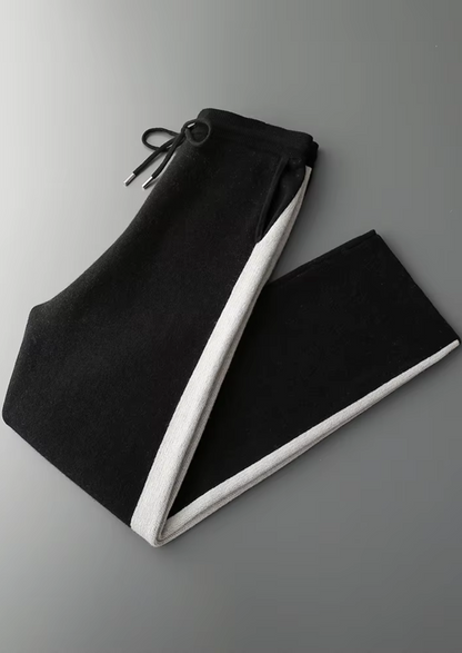 PURE EXTRA-FINE MERINO WOOL WIDE LEISURE TROUSERS