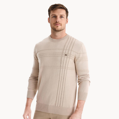 Camisola clássica com gola redonda texturada