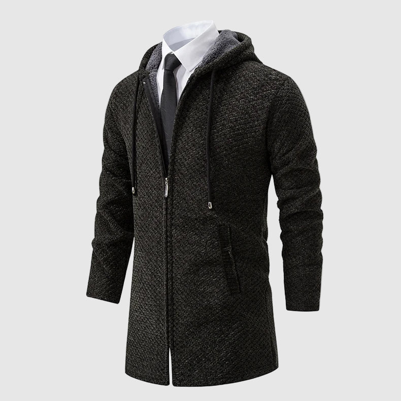 Lorenzo Vitali Textured Knit Hooded Coat