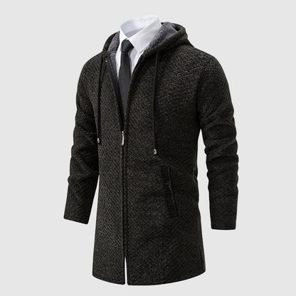 Lorenzo Vitali Textured Knit Hooded Coat