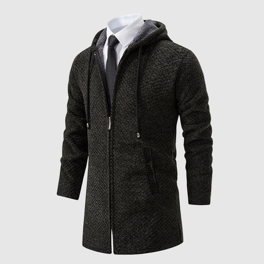 Lorenzo Vitali Textured Knit Hooded Coat