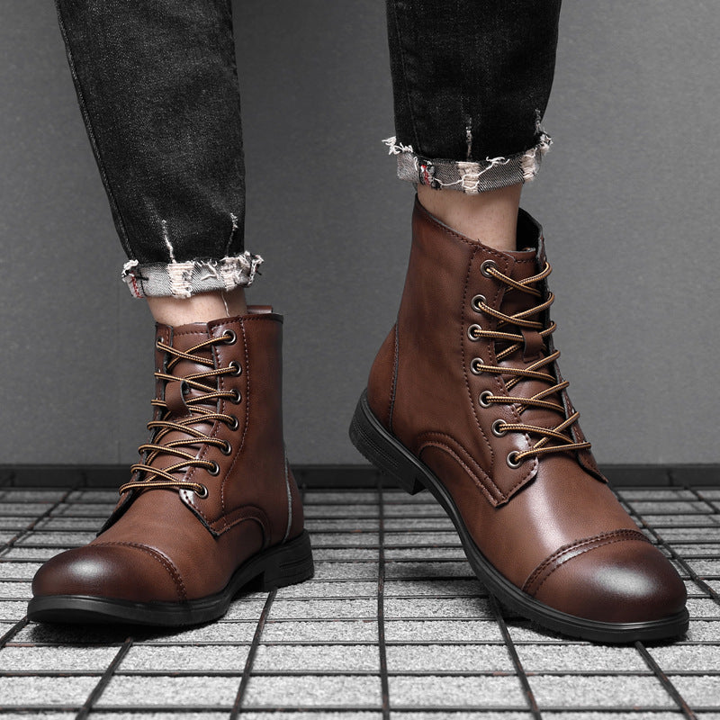 Urban Faux Leather Ankle Boots