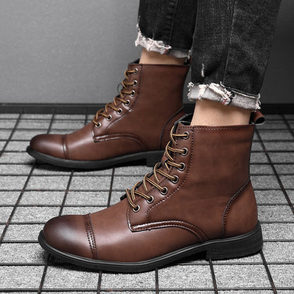 Urban Faux Leather Ankle Boots