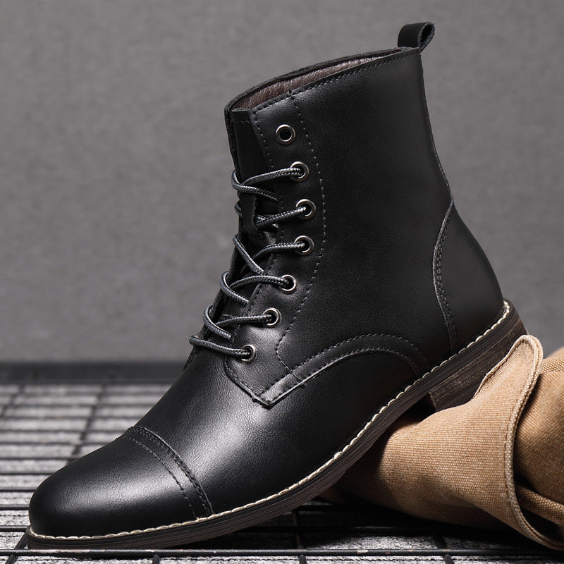 Urban Faux Leather Ankle Boots