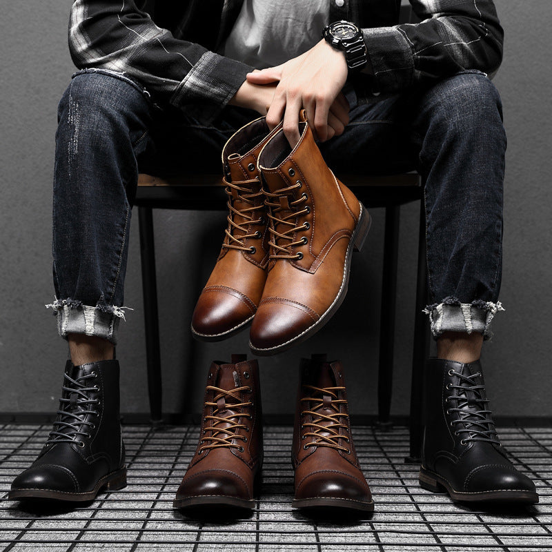 Urban Faux Leather Ankle Boots