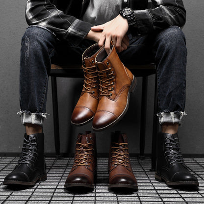 Urban Faux Leather Ankle Boots