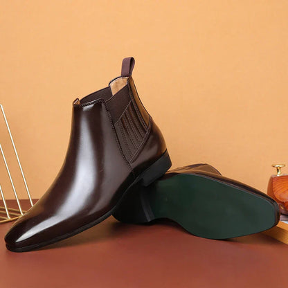 Faux Leather Ankle Boots