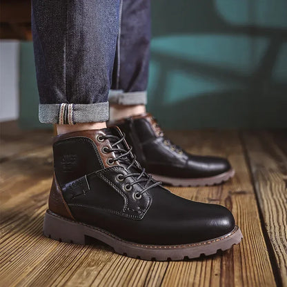 Timber Faux Leather Ankle Boots