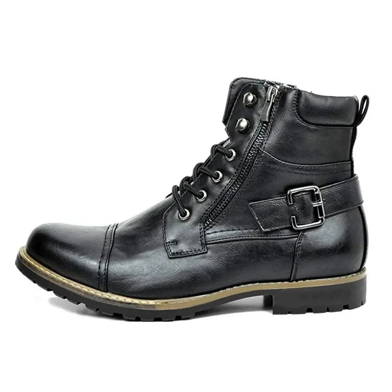 Leather Lace-Up Ankle Boots