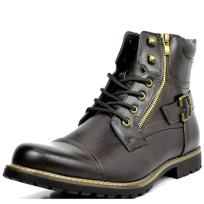 Leather Lace-Up Ankle Boots