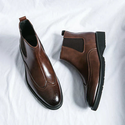 Faux Leather Chelsea Boots