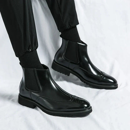 Faux Leather Chelsea Boots