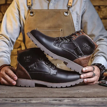 Timber Faux Leather Ankle Boots