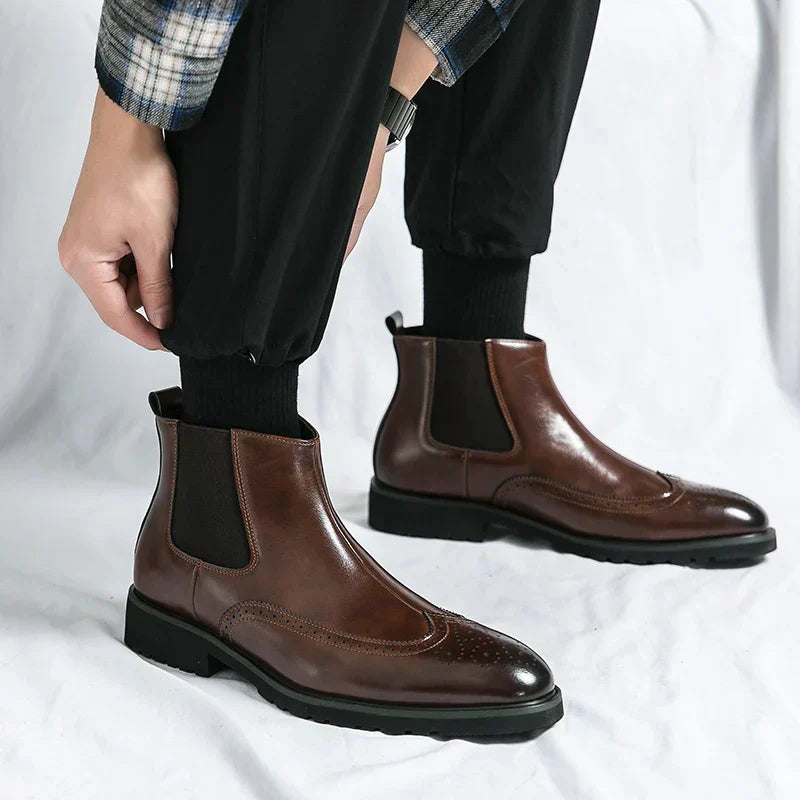 Faux Leather Chelsea Boots