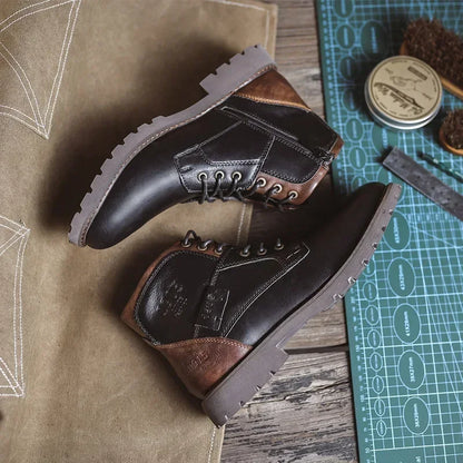 Timber Faux Leather Ankle Boots