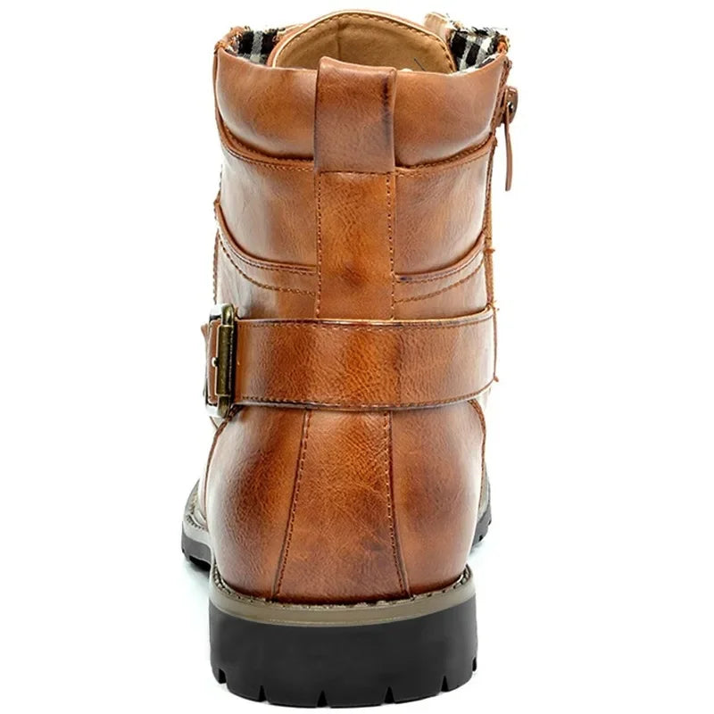 Leather Lace-Up Ankle Boots