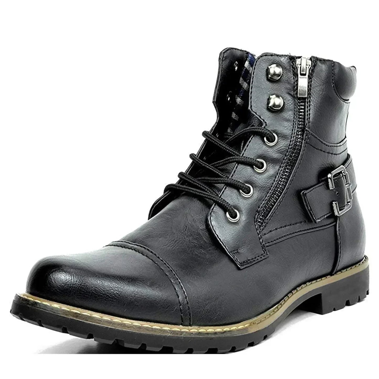 Leather Lace-Up Ankle Boots