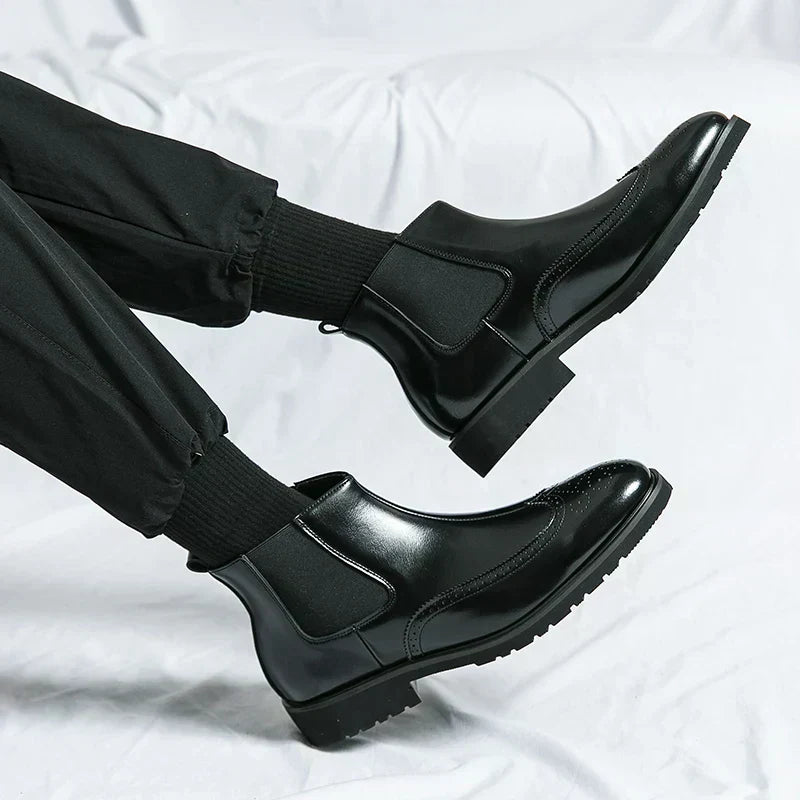 Faux Leather Chelsea Boots