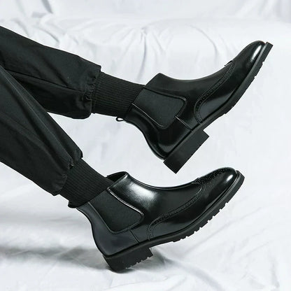 Faux Leather Chelsea Boots
