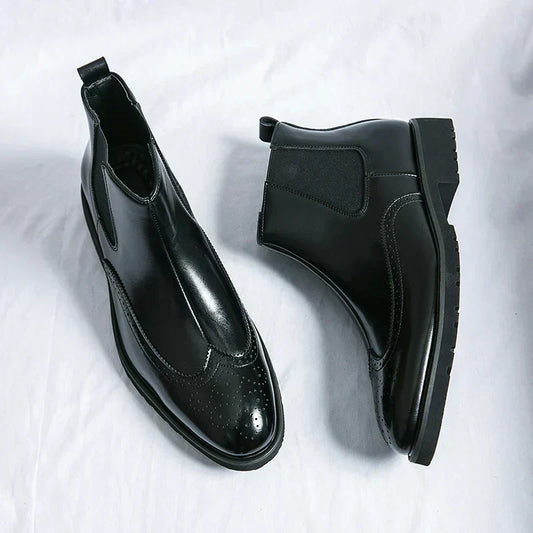 Faux Leather Chelsea Boots