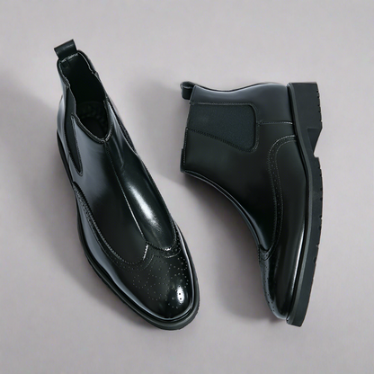 Faux Leather Chelsea Boots
