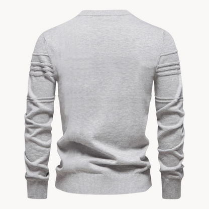 Camisola clássica com gola redonda texturada