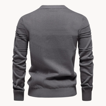 Camisola clássica com gola redonda texturada