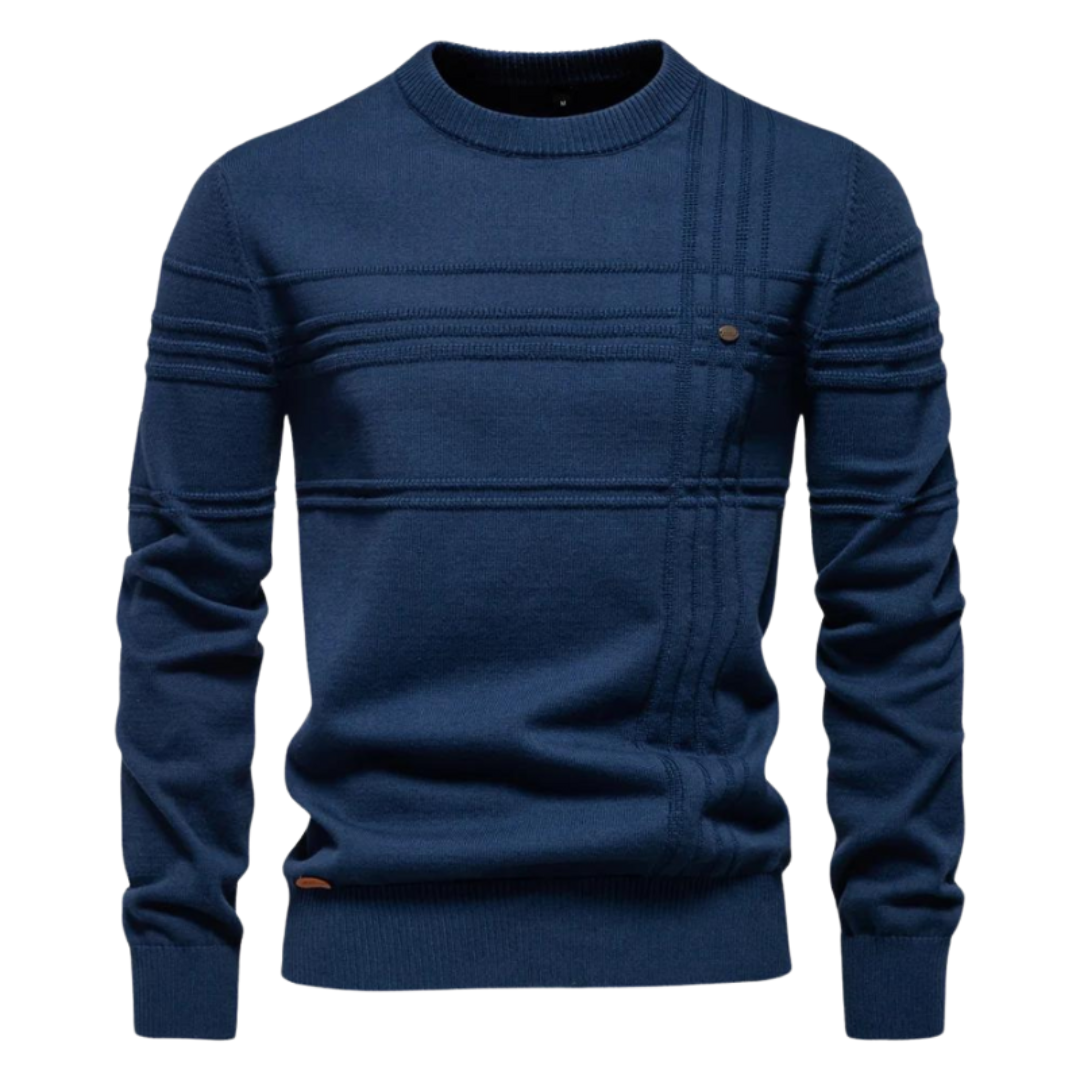 Camisola clássica com gola redonda texturada