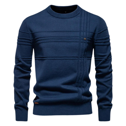 Camisola clássica com gola redonda texturada