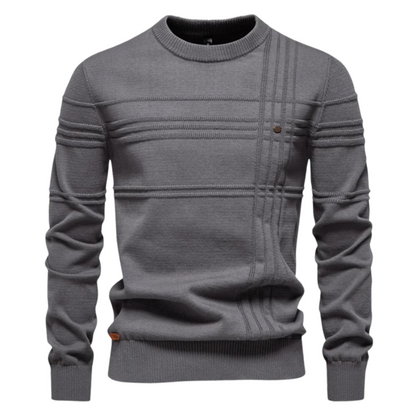 Camisola clássica com gola redonda texturada