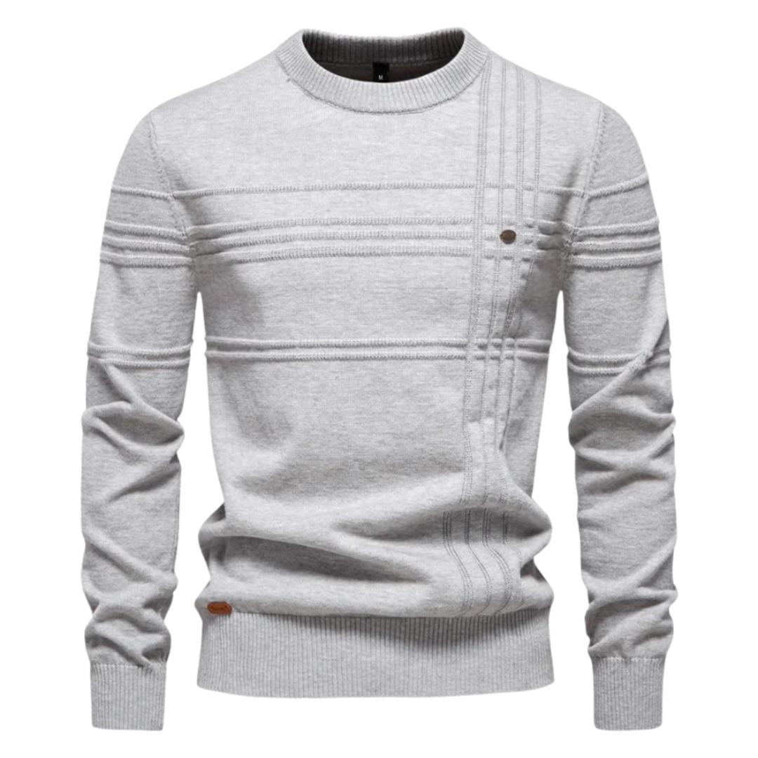 Camisola clássica com gola redonda texturada