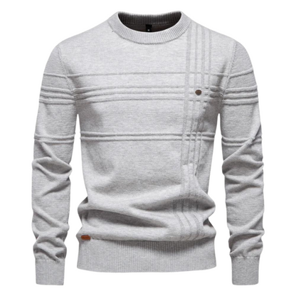 Camisola clássica com gola redonda texturada