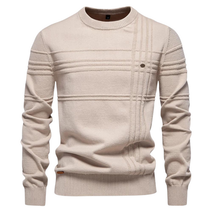 Camisola clássica com gola redonda texturada