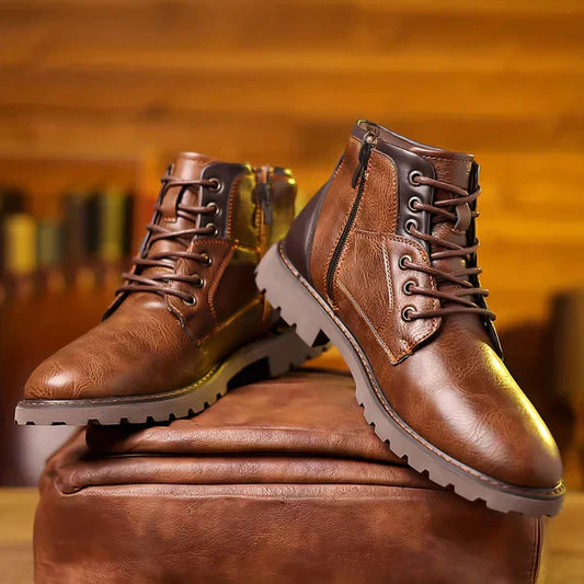Lace-Up Boots Made of Durable Leather