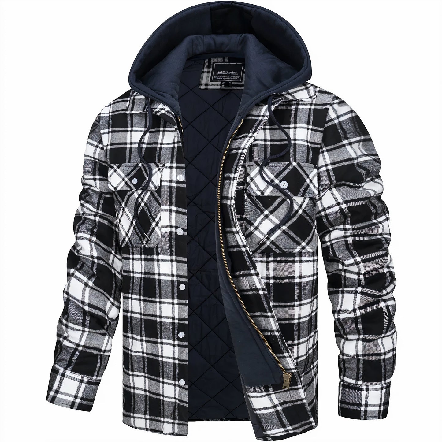Checkered Jacket with Zipper