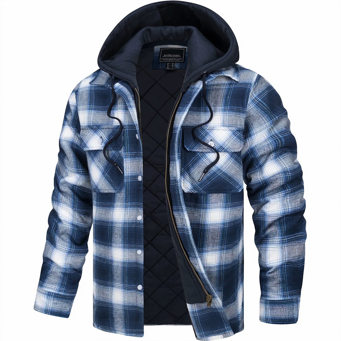 Checkered Jacket with Zipper