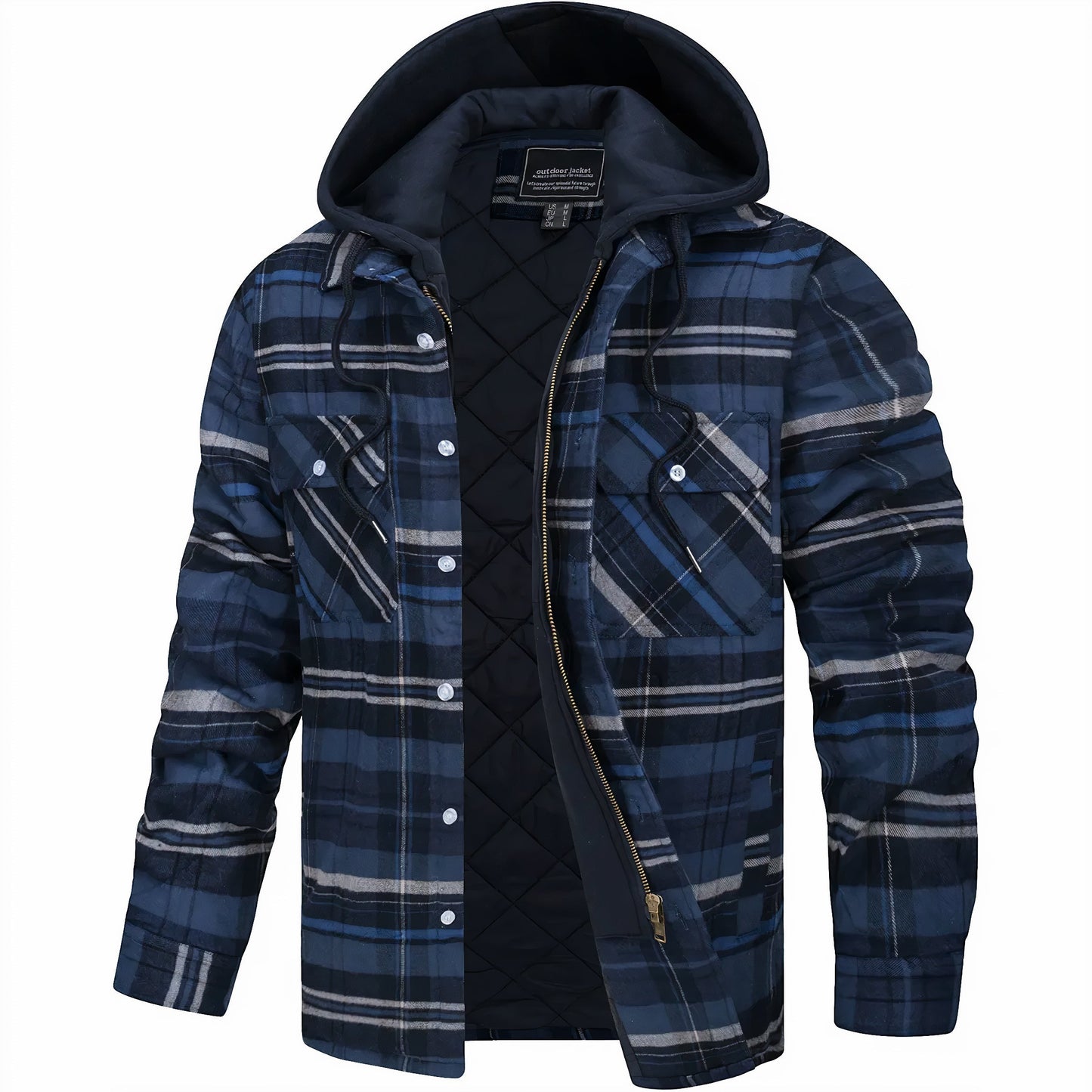 Checkered Jacket with Zipper